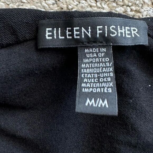 Eileen Fisher Open Front Jacket Blazer Black Size M Viscose Nylon Spandex Casual - Picture 6 of 6